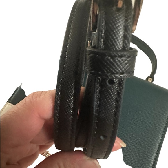 Kate spade staci square crossbody peacock sapphire White black UEC - Picture 9 of 12